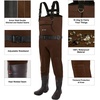 image:imageTIDEWE Neoprene Chest Waders for Men Waterproof Bootfoot for HuntingBrown