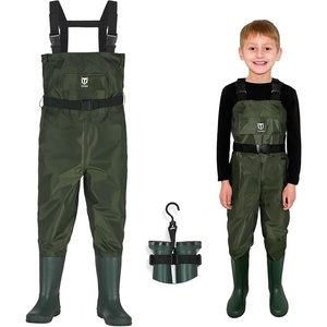 image:imageTIDEWE Chest Kids Waders Waterproof Lightweight for Fishing HuntingGreen