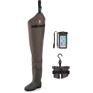 image:imageTIDEWE Fishing Hip Waders Lightweight Hip Boots for Men WomenBrown