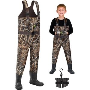 image:imageTIDEWE Kids Neoprene Waterproof Insulated Chest Waders for HuntingNext Camo Evos Brown