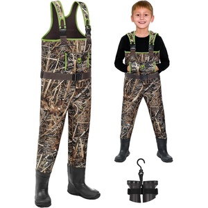 image:imageTIDEWE Kids Neoprene Waterproof Insulated Chest Waders for HuntingNext Camo Evos Green