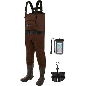 image:imageTIDEWE Neoprene Chest Waders for Men Waterproof Bootfoot for HuntingBrown